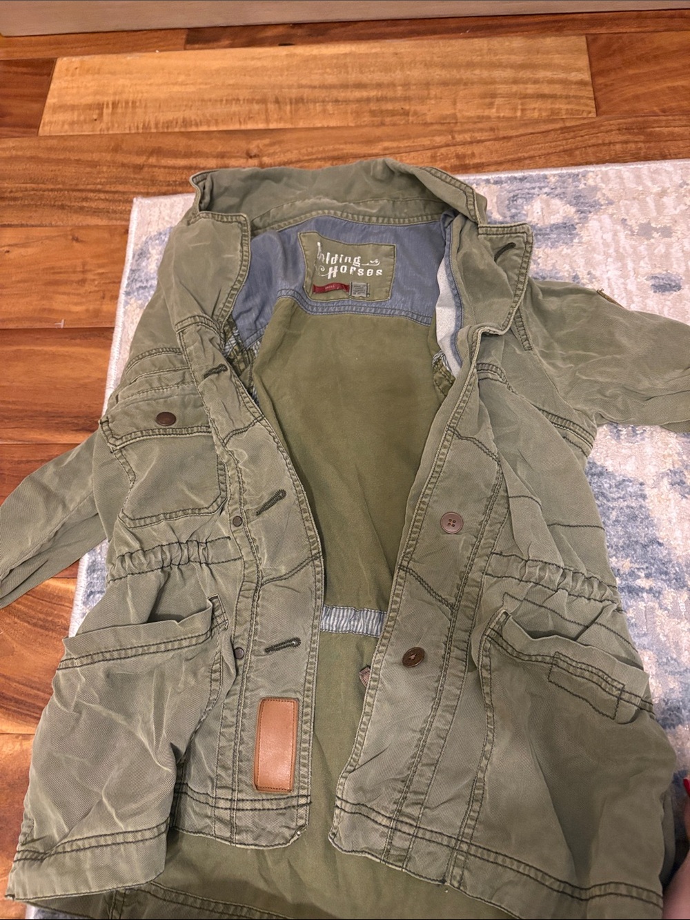 HOLDING HORSES Olive Utility Hooded Jacket